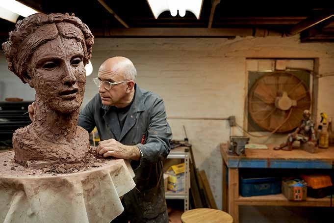 George Petrides modelling Thalia in clay. Catalogue figure 3, p. 29. Photograph: Robert Cadena.