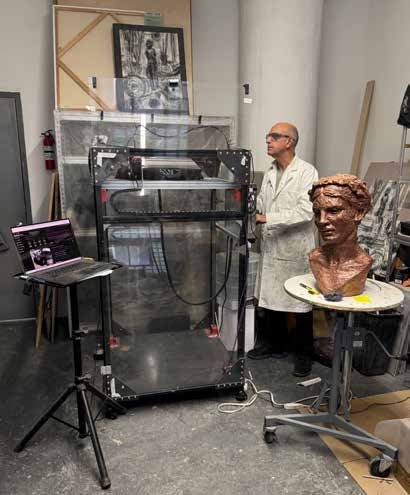 Petrides beside the studio-developed SculptBot printer. Catalogue figure 6, p. 30. Image courtesy George Petrides.
