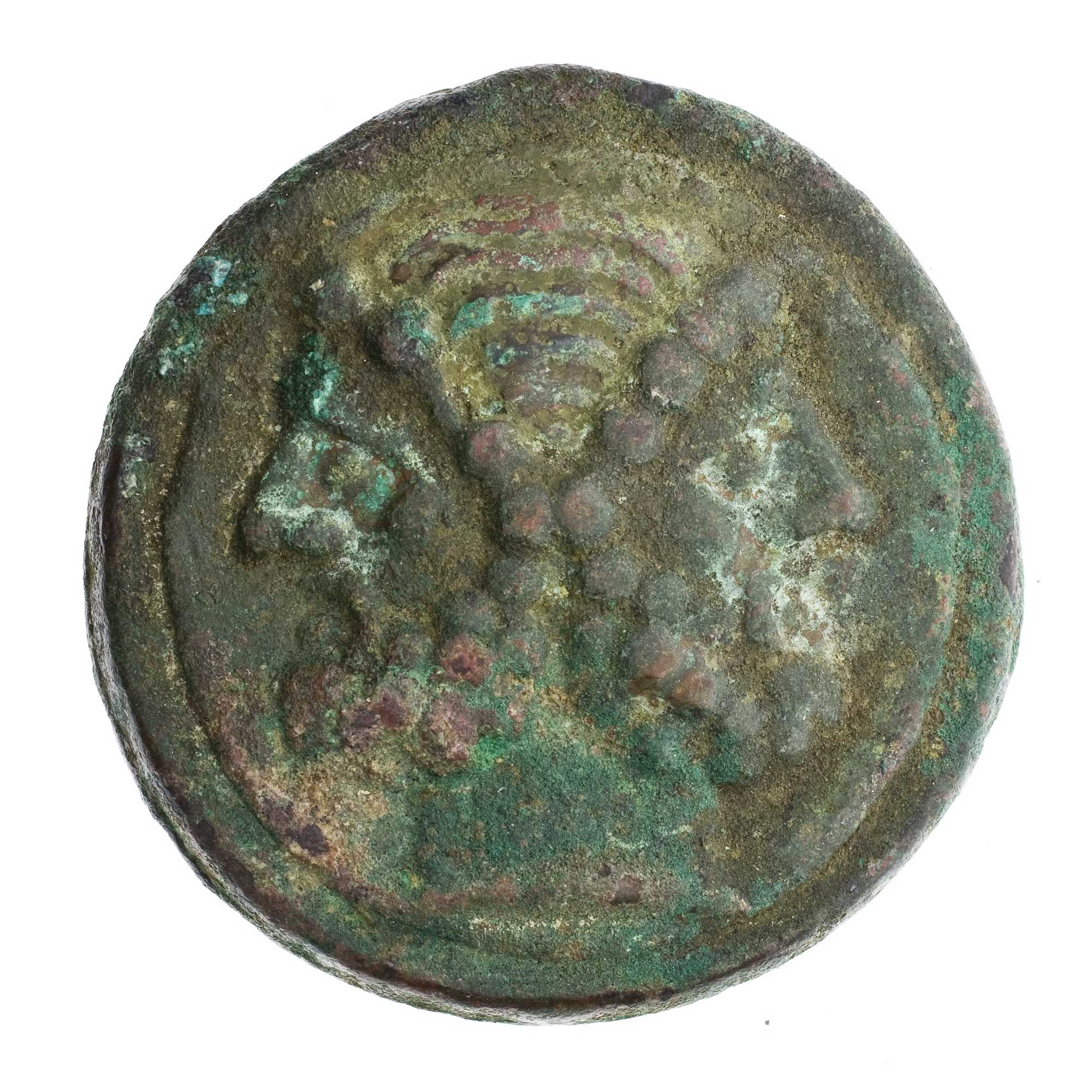 Two bearded profiles of Janus on a Roman Republican bronze coin